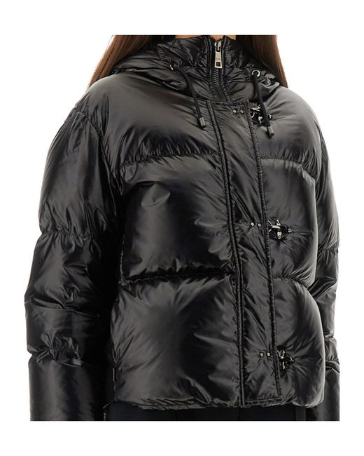 Fay Black Hooded Quilted Puffer Jacket