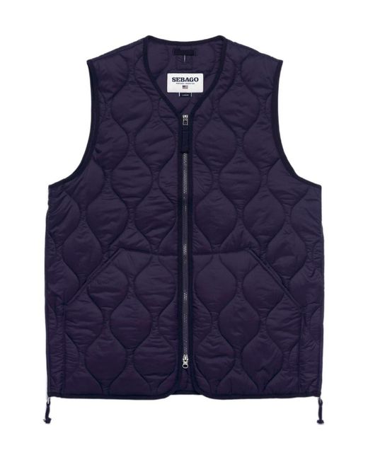 Sebago Blue Plymouth Quilted Gilet for men