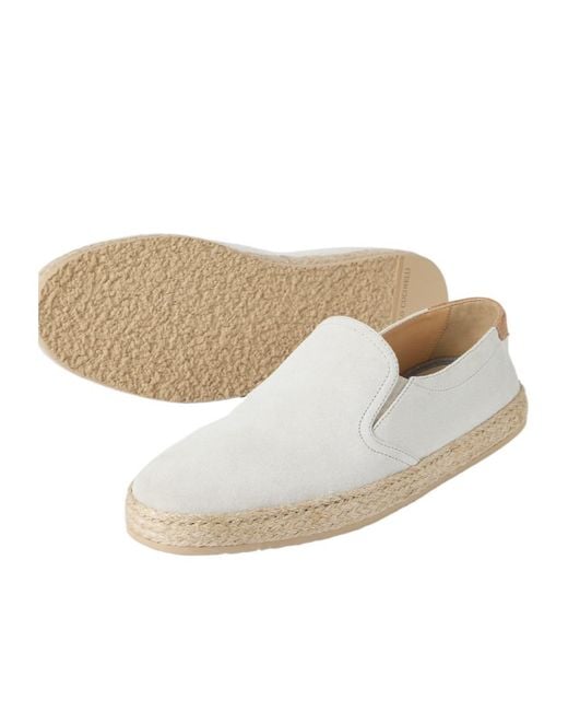 Brunello Cucinelli White Slip-On Espadrilles for men