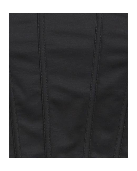Brunello Cucinelli Black Cropped Square-Neck Corset Top