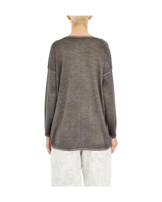 Avant Toi Gray Long Sleeve Boat Neck Top
