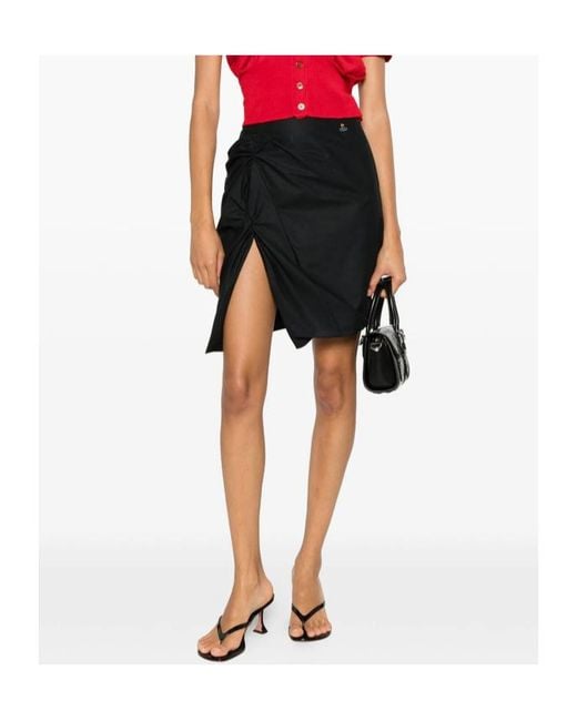 Vivienne Westwood Black Side Slit Asymmetric Mini Skirt