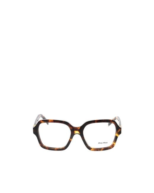 Miu Miu White Eyewear Square Frame Glasses