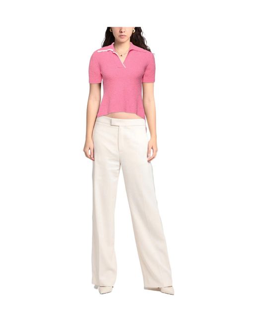 Jacquemus Pink Solid-Color Knit Top