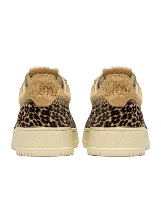 Autry Brown Round-Toe Low-Top Sneakers