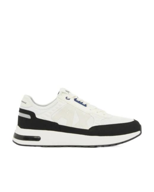 ARMANI EXCHANGE White Spliced Casual Sports Shoes for men