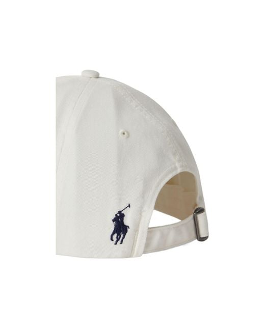 Polo Ralph Lauren White Logo Embroidered Cap for men