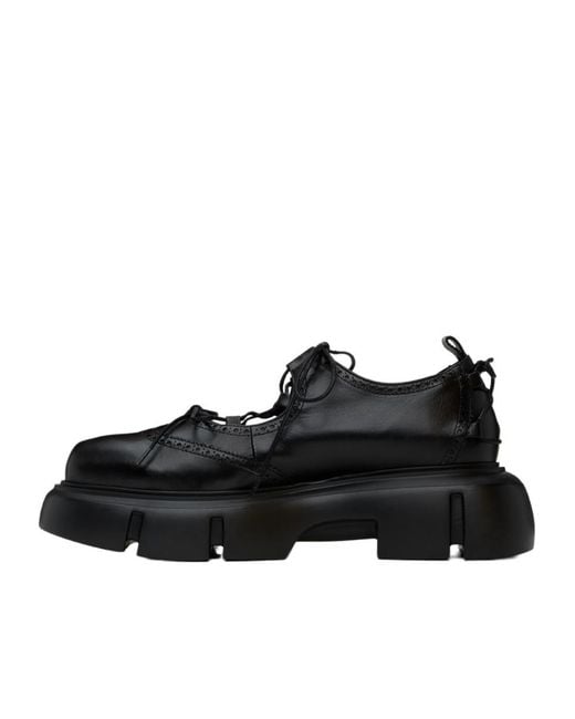 Simone Rocha Black Leather Oxford Shoes for men