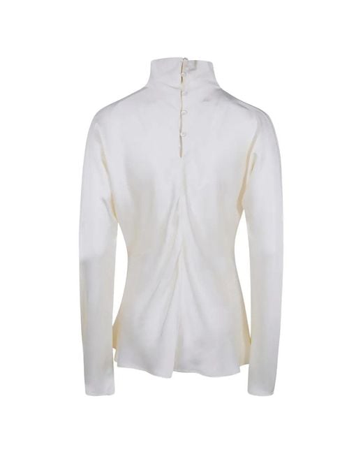 Rohe White Satin Belted Shirt