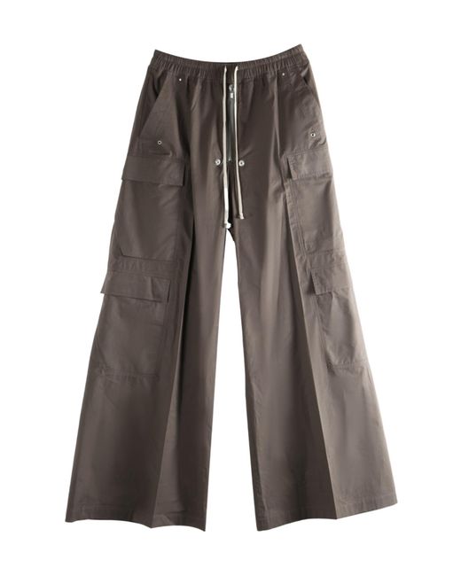 Rick Owens Black Drawstring Cargo Trousers for men