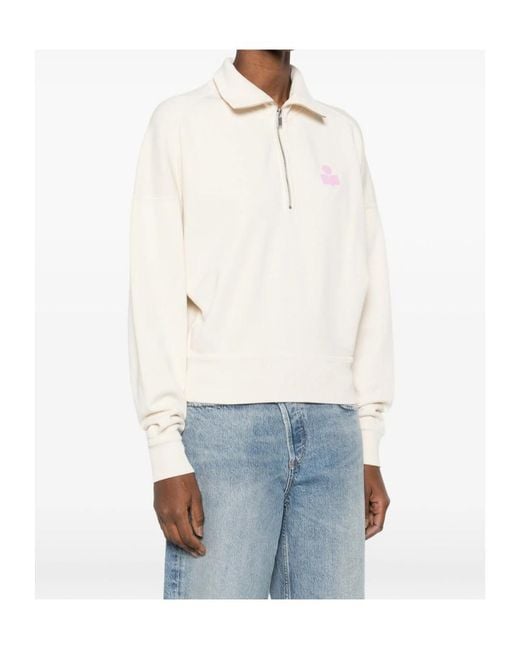 Isabel Marant White Isabel Marant Étoile Ross Stand-Up Collar Sweatshirt
