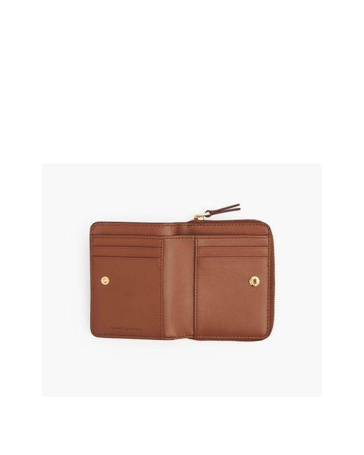 Marc Jacobs Brown Logo Printed Zipped Mini Compact Wallet