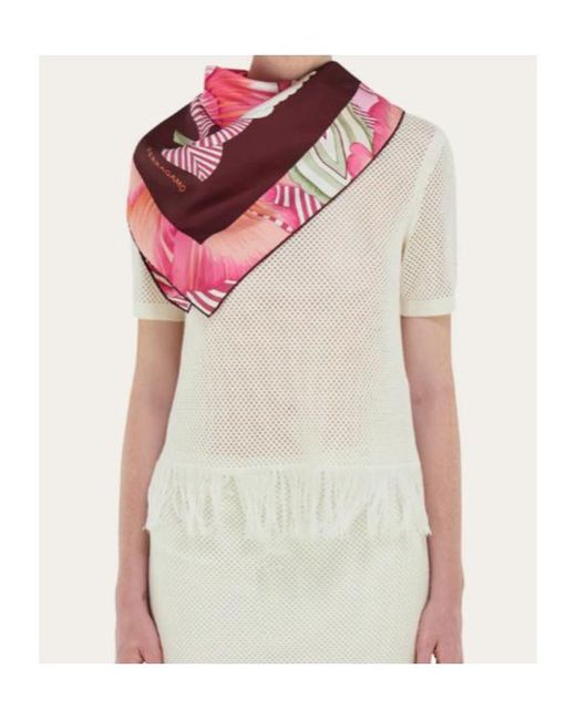 Ferragamo Pink Ferragamo Eyewear Floral Print Scarf