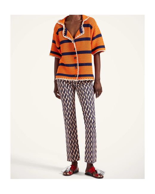 LaDoubleJ Multicolor Geometric-Print Flare Jeans