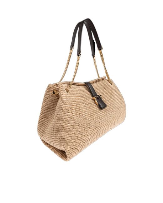 Ferragamo Natural Medium Raffia Bag