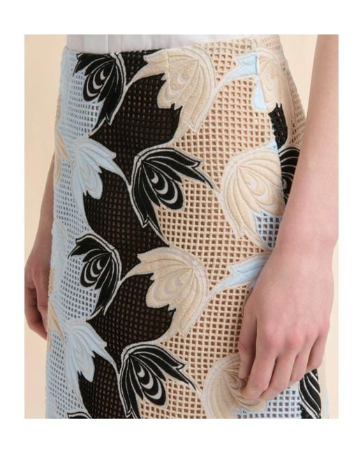 Marni Multicolor Broderie Anglaise Floral Skirt
