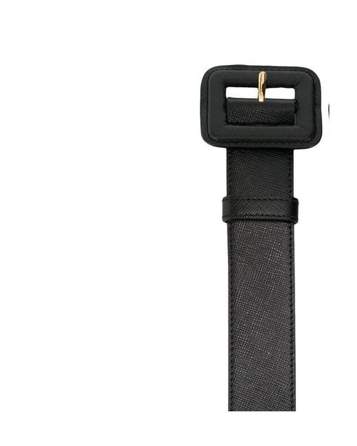 Prada White Square Buckle Belt