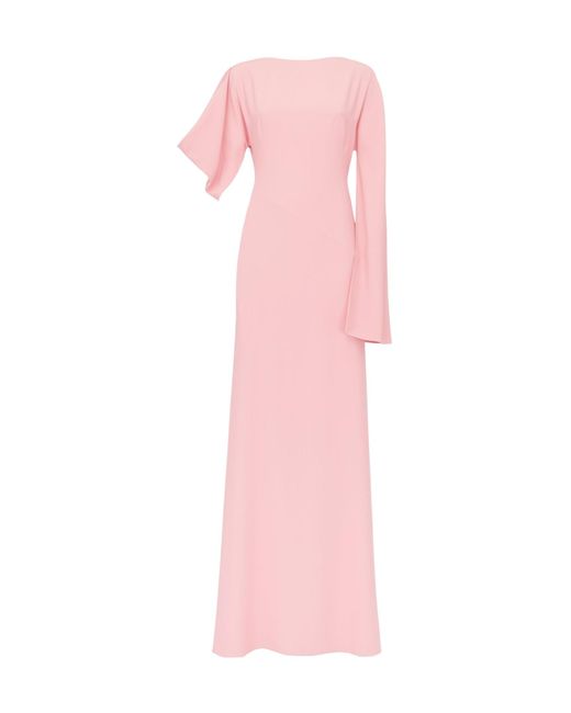 Alexander McQueen Pink Asymmetric Sleeved Gown