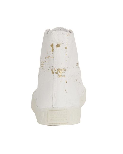 Maison Margiela White Splatter Effect High-Top Sneakers