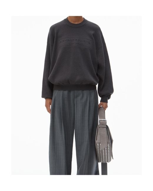 Alexander Wang Black Logo Embossed Ribbed-Knit Jumper
