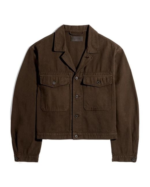 Lemaire Brown Twill Textured Trucker Jacket for men