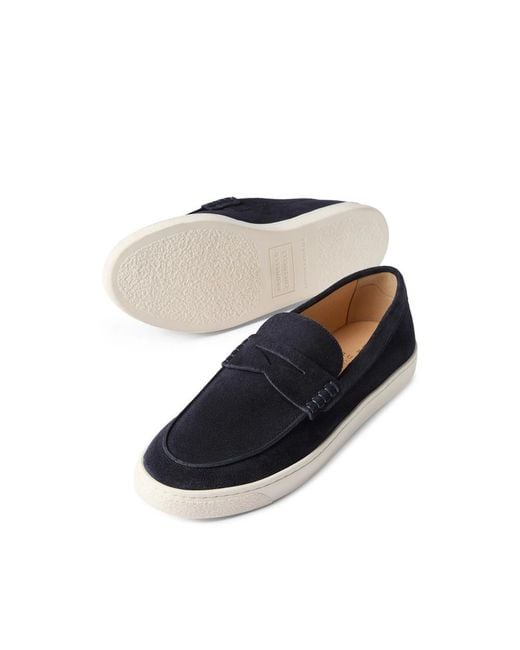 Brunello Cucinelli Blue Leather Loafers for men