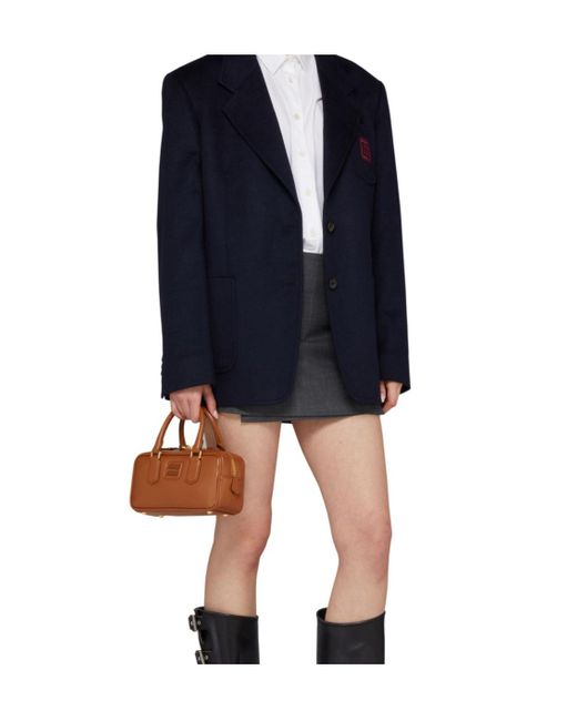Miu Miu Brown Zipper Shoulder Bag