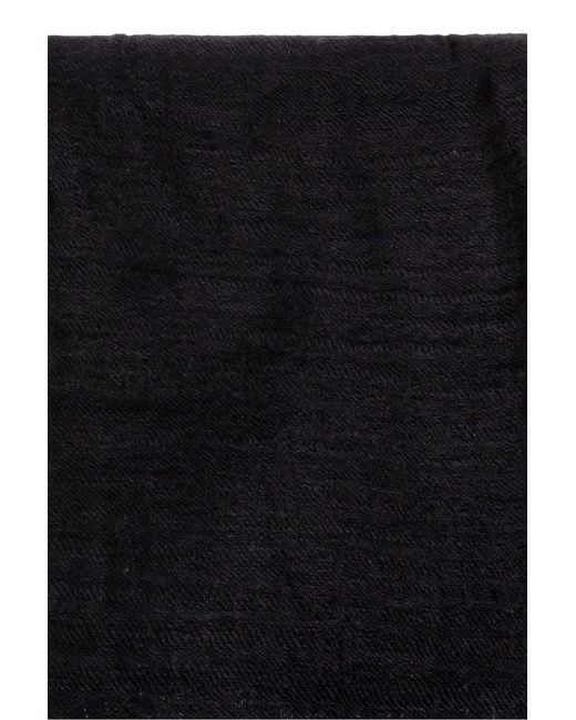 Rick Owens Black Lightweight Wool Scarf