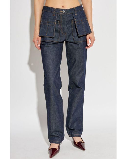 Helmut Lang Blue Utility Mid-Rise Jeans