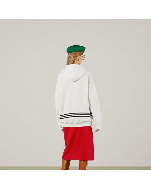Gucci White X Adidas Hooded Hoodie
