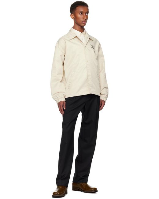 Drole de Monsieur White Drôle De Monsieur La Vest Slogan Lightweight Button-Up Jacket for men