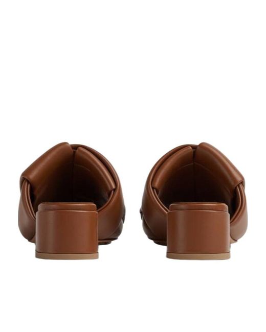 Bottega Veneta Brown Weave Logo Muller Shoes