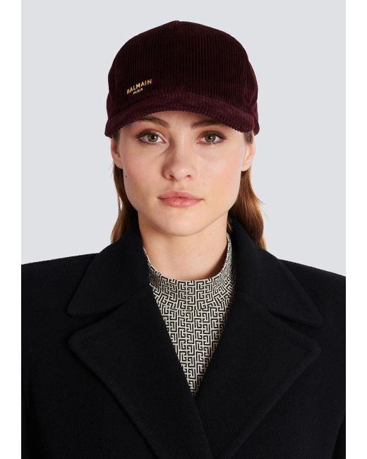 Balmain Brown Paris Velvet Cap