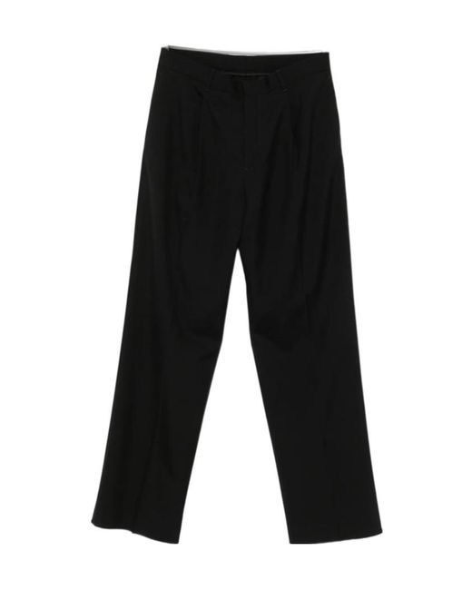 Lardini Black Pleated Wide-Leg Trousers for men