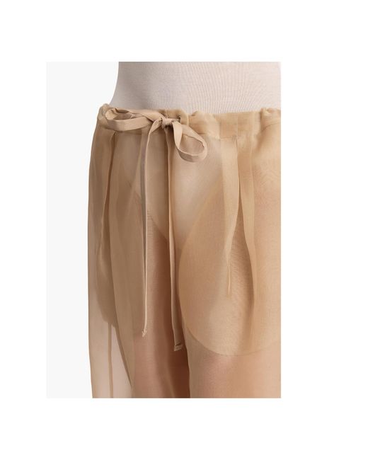 Khaite Natural Trenton Drawstring Tapered-Fit Pants