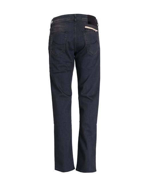 Jacob Cohen Blue Logo-Patch Jeans for men