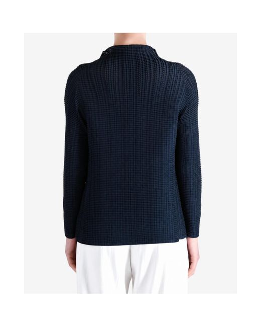 Issey Miyake Blue Long-Sleeve Cardigan