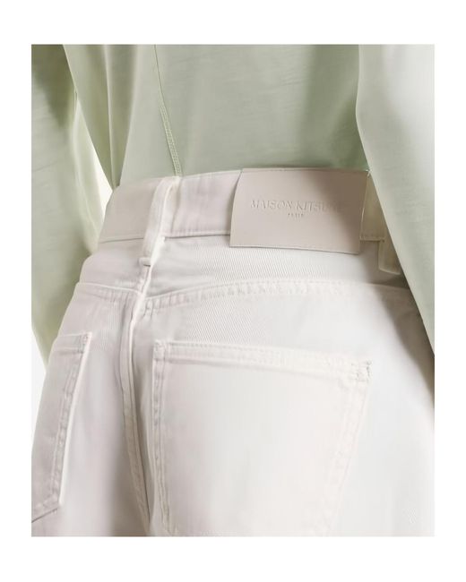 Maison Kitsuné White Maison Kitsuné Denim Shorts