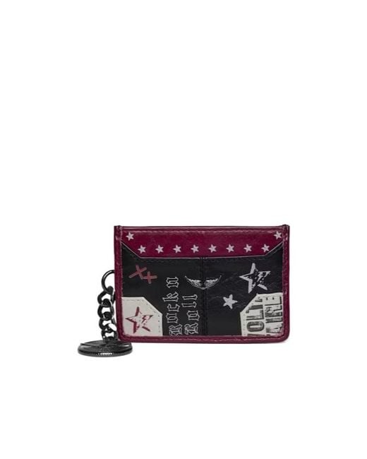 Zadig & Voltaire Purple Rectangular Card Holder