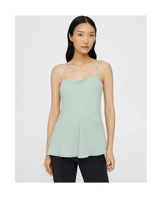 Theory Green Asymmetric Camisole Top