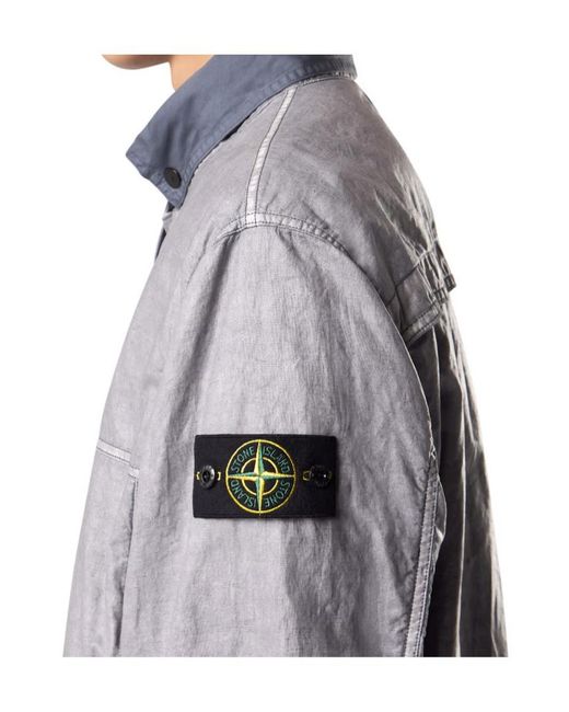 Stone Island Gray Raw Plated-Ovd Jacket for men