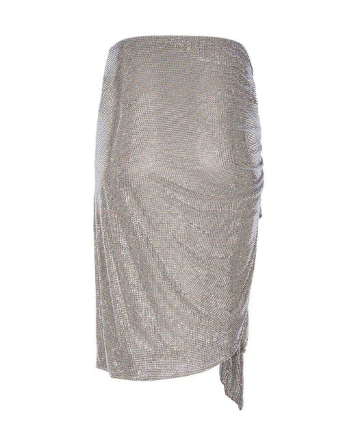GIUSEPPE DI MORABITO Gray Draped Asymmetric Skirt