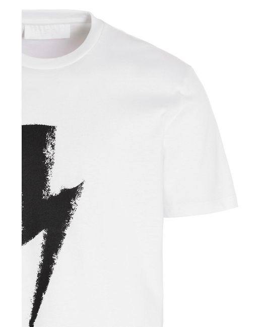 Neil Barrett White Logo Printed T-Shirt for men