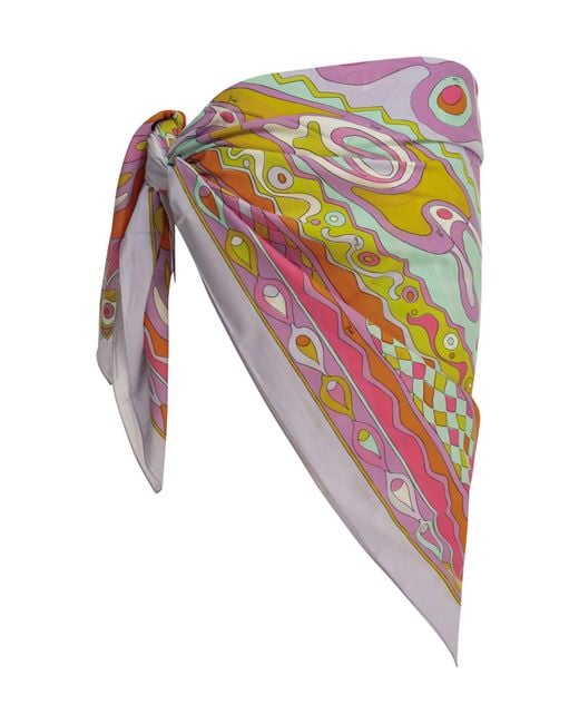 Emilio Pucci White Pucci Angoli Printed Pareo Scarf