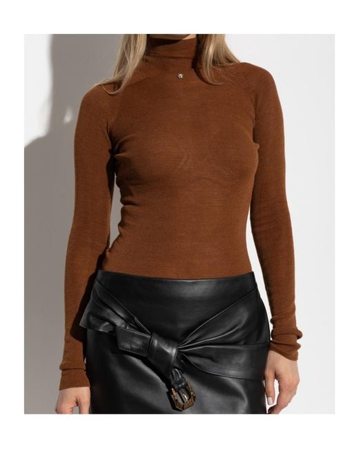 Versace Brown Long-Sleeve Turtleneck