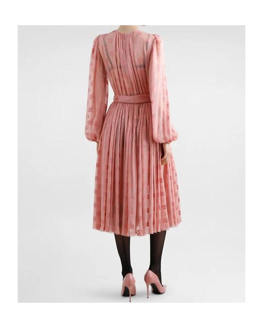 Dolce & Gabbana Pink Long Sleeve Dress
