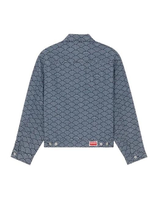 KENZO Blue Seigaiha' Denim Jacket for men