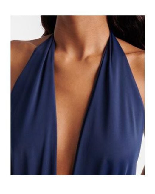 Johanna Ortiz Blue Halterneck Swimsuit