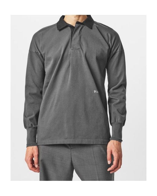 Maison Margiela Gray Long-Sleeved Polo Shirt for men