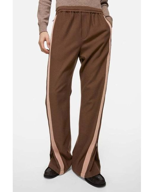 Acne Brown Zip-Up Track Pants for men
